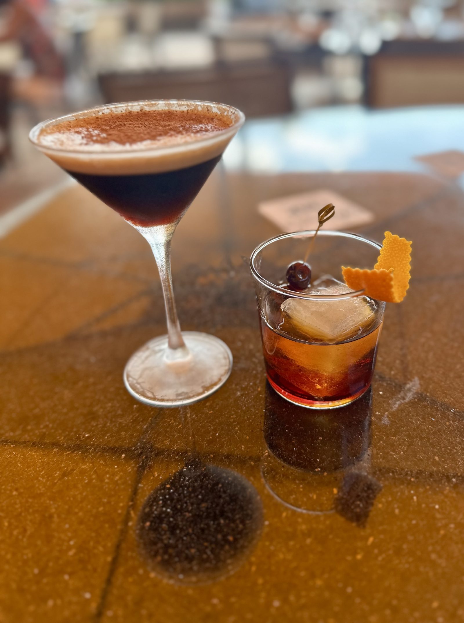 DaVinci's espresso martini and old fashion